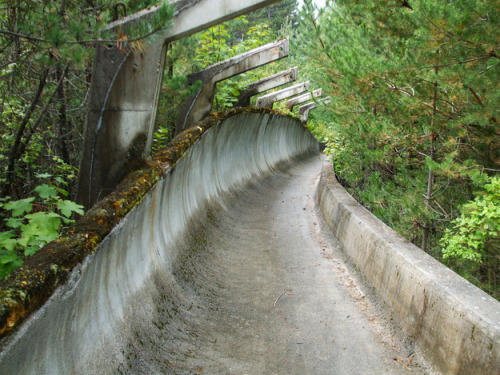 riotclitshave:1984 Winter Olympics bobsleigh track in Sarajevo