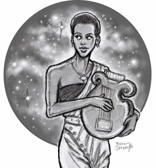 Rough sketchbook idea of Dayna Mellanby from #Blakes7. &ldquo;Space is just a starry night&r