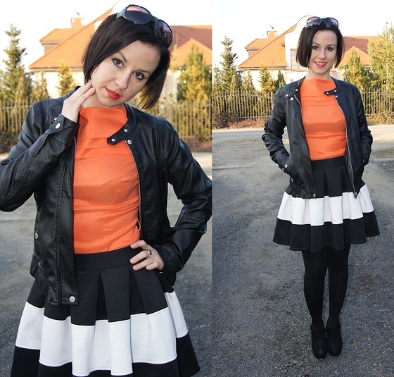 fashionistrulybeautiful:  Orange-Black-White (by Magdalena) 