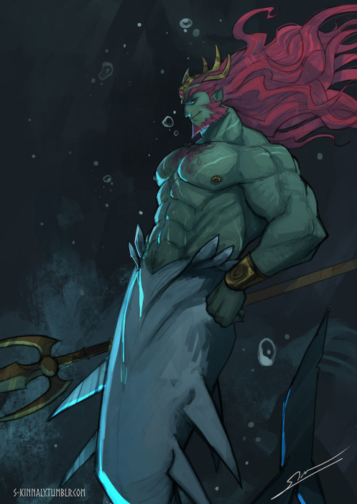 s-kinnaly:I couldn’t resist doing a mermay of Ganondorf XD Ok, gonna snooze now~