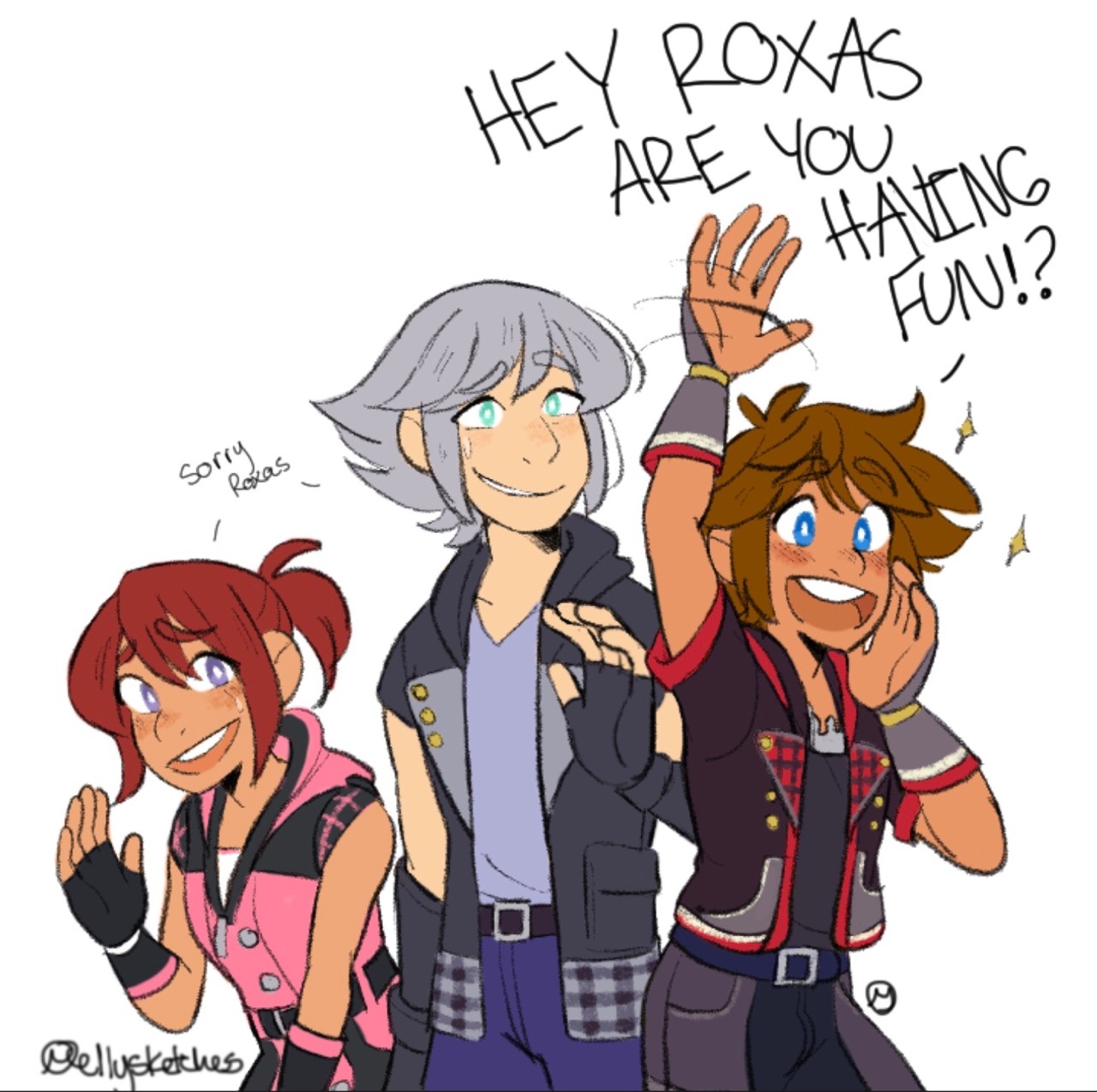 mellysketches:  Sora is gonna be that embarrassing brother to roxas hands down
