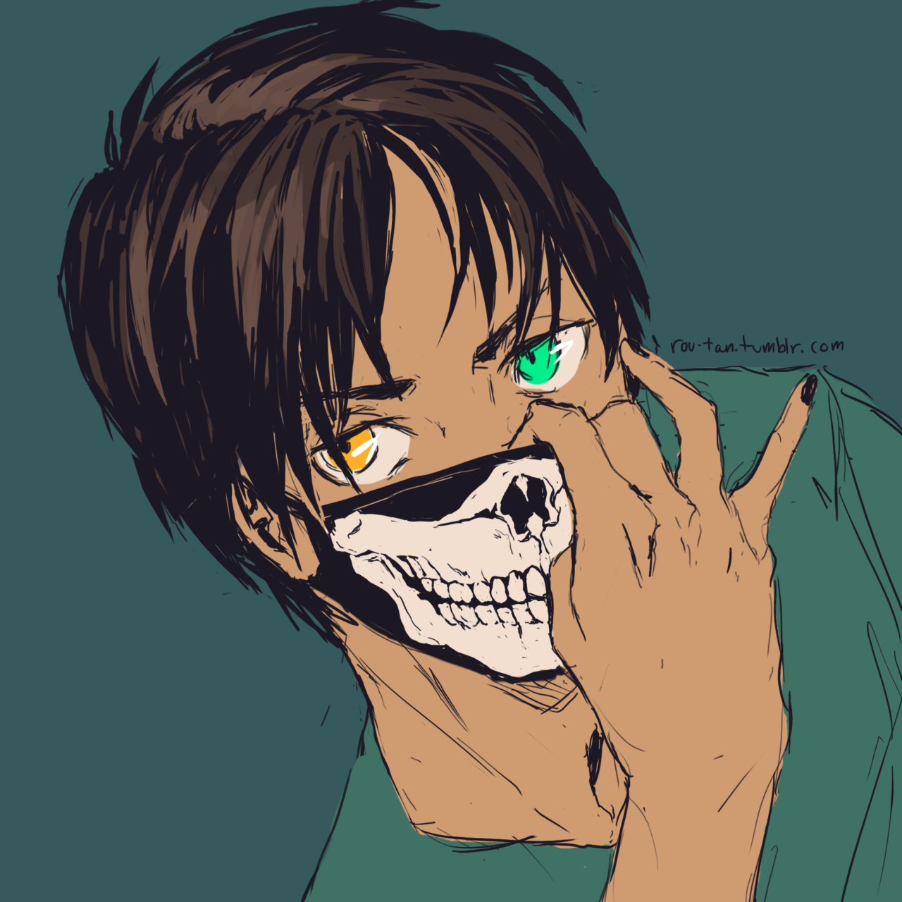 rou-tan:  Palette request and Eren with a mask because I have developed a mask obsession