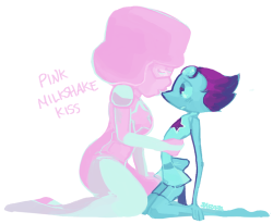 kilifish:    2: Pink Milkshake Kiss - Orange Caramel  this song is just.. so cute.. rip me…………. it sounded so chaste and cutesy i wanted 2 draw a first kiss………eheh yeah its these dorks, i promi s e ill change it up with the next one… 