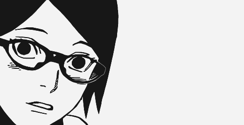 himahwari:  Sarada… when I saw you back there, it really reminded me of Sasuke and Sakura-chan from back in the day… Sasuke never wore glasses though… but otherwise you look exactly like him… especially your eyes… although if they became sharigan,