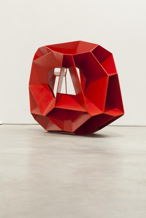 dailyartspace:Crater (2012), Arik Levy#backtoartschool #geometricGeometric red art.