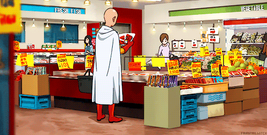 fairytailwitch:  Saitama at the Grocery Store 