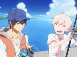 multimediaotakugal:  Haru and Haru fishing.