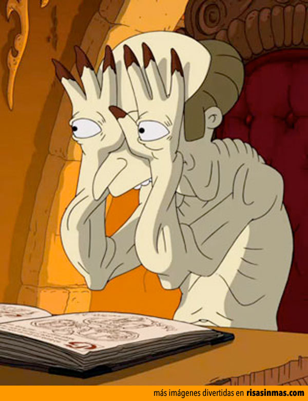 risasinmas:  El señor Burns es el monstruo de ojos en las manos 