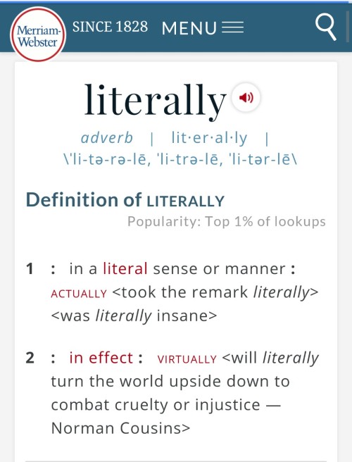 So apparently, the word literally was used wrong so much that now it literally also means figurative