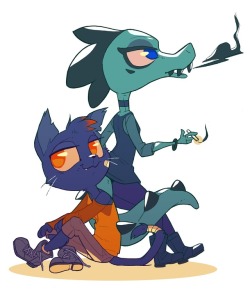 artsyfeathersartsyblog:I’ve been working on Bea’s story arc in #NITW and just really wanted to draw these two XD &lt;3