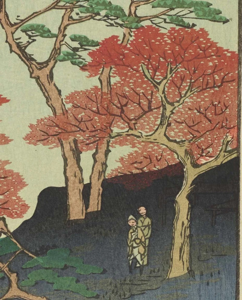 Hiroshige Utagawa’s “One Hundred Famous Views of Edo”. The place is a large pond n