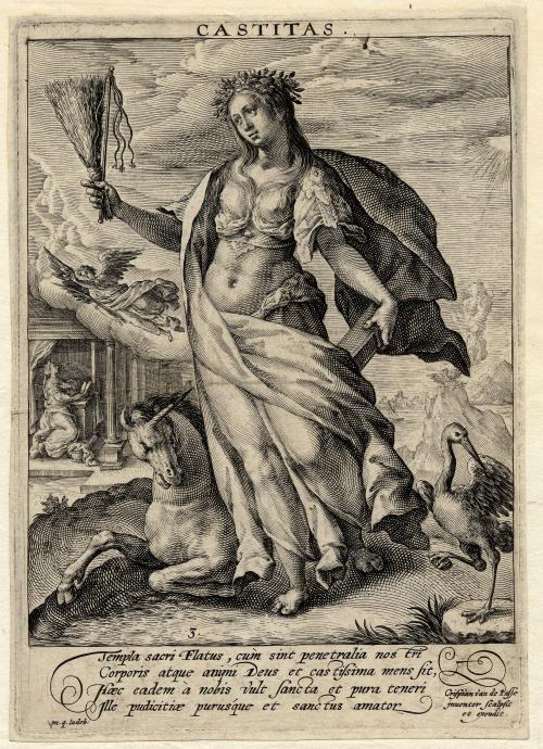 mysterious-secret-garden:Crispijn de Passe the Elder - Chastity, 1590-1637 (c.).