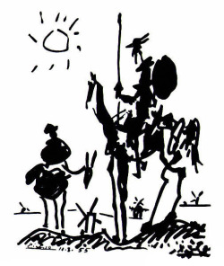 portraits-souvenirs:  Pablo Picasso : Don Quixote - Don Quichotte - 1955. ** 