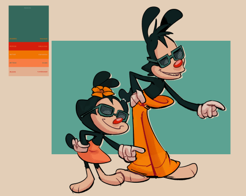 Lil Poses Redraw For Random Frames Of The Show, With Also A Random Color Palette From Pinterest