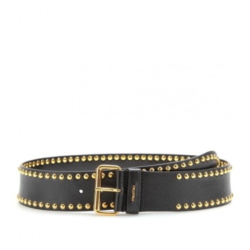 Miu Miu Studded Leather Waist Belt liked on... - Heiko Eckert