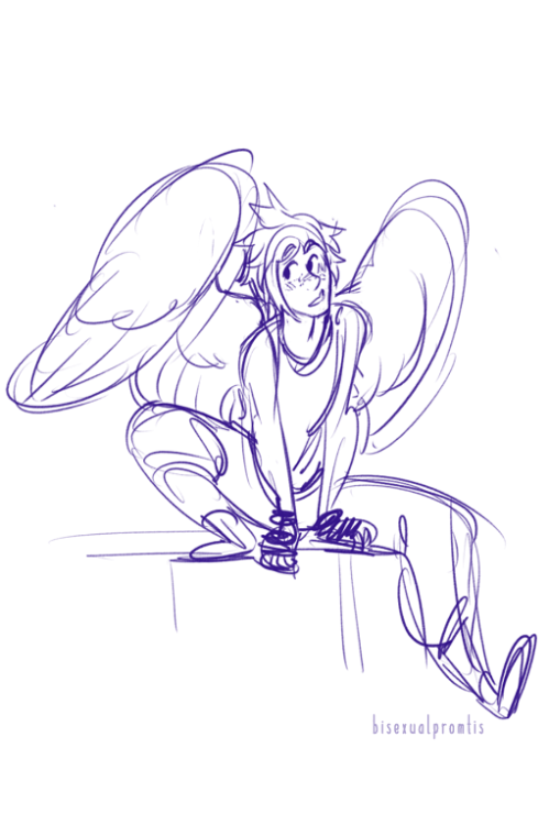 very rough request fill for “prompto and or noctis with [bird] wings!” i wanted to do some more and 