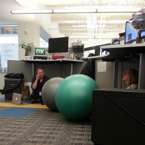 Earthquake drill. Get under your desk and hold on. #officelife