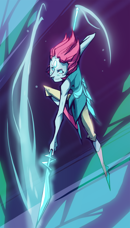 grandpabats:    Gotta submit it before I decide to change it again!Here is the first of the crystal gems I’ll be drawing in the style of my webcomic: Fireworks [For The End Of The World].  First up is Pearl!Pearl and Steven Universe belong to the fabulous
