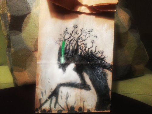 misbehavingmaiar: lunchbagart: My son wanted to know what would happen if an Ent got the One Ring.&n