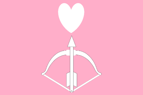 Flag for a space colony on 433 ErosThe bow and arrow, heart, and pink all represent the namesake god