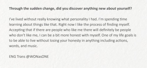 [TRANS] ONE @ WKorea September 2019 Issue Interview Trans cr: WONasONE© TAKE OUT WITH FULL CREDITS O