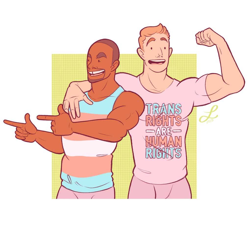 yawpkatsi:  Trans Pride Sam and Steve! Commissioned by @i-will-not-be-caged! COMMISSIONS