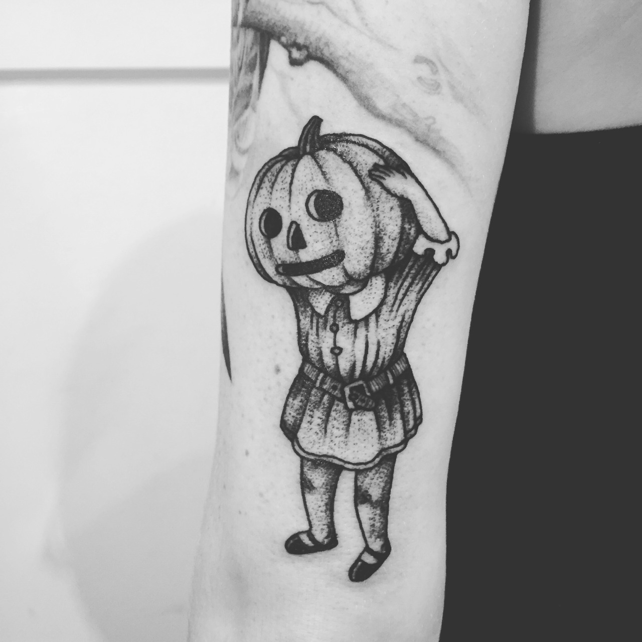 fuckyeahtattoos:  Done by joelrich at Black Medicine Tattoo! Happy Halloween! 