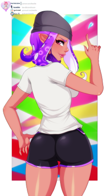   Finished Reyna (Inkling OC from Splatoon) commission for Saprwin ^-^Hi-res   Bikini &amp; Nude versions up in Patreon.❤  Support me on Patreon if you like my work ! ❤❤ Also you can donate me some coffees through Ko-Fi❤  