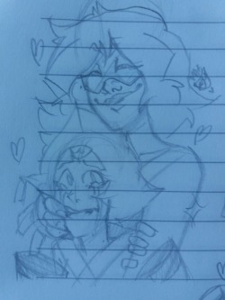 luhchan136: “She’s smiling! My gurl loves me ♡”  I did this in school and I completely forgot about it :V i dont like 8xa but her design is kinda cute and makes me want to draw this :V  8xa by @drawbauchery And peridot I’m pretty sure you know