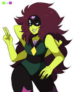 I did a Peridot + Amethyst fusion, Mystic Topaz ~ based off this post