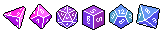 lgbtqaesthetic:  dungeonfemme:  I made some tiny pixel polyhedral die pride banners
