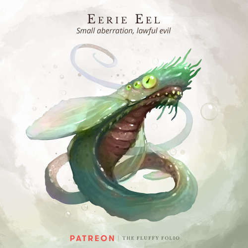 Eerie Eel – Small aberration, lawful evilWhere the dead waters of the bottomless sea and the current