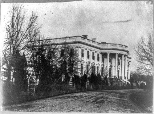 onceuponatown: Washington D.C. The White House, West Side and South Porch, 1858.  Salted paper 