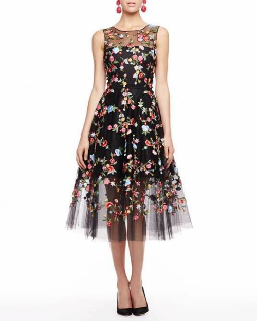 Oscar De La Renta - luv this embroidered net tulle dress