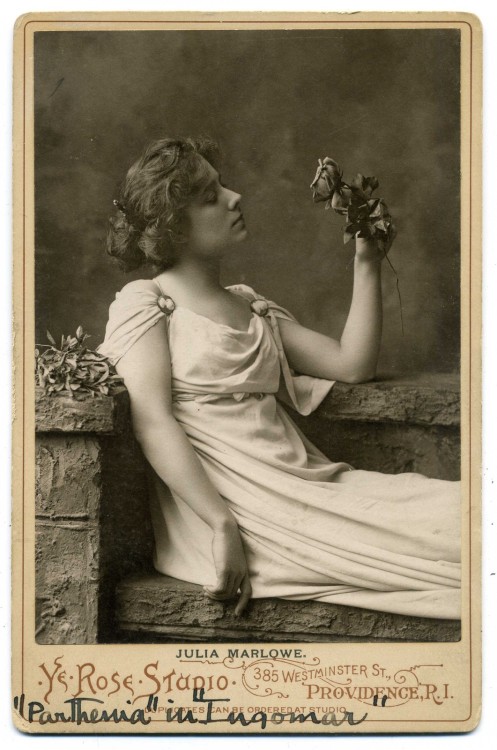 thehystericalsociety: &ldquo;Parthenia&rdquo; aka Julia Marlowe - c. 1890s - (Via)