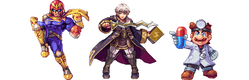 pixelartus:  Smash Bros. Pixel Art Pixel Artist: AbyssWolf Source: ahruon.tumblr.com
