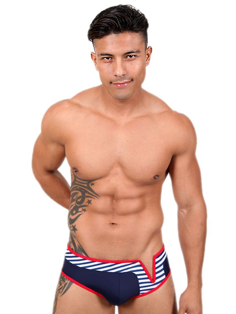 clothing-for-gays:  Pistol Pete Wired Brief w/V-Wire Swimwear Navy  Clothing-for-Gay,