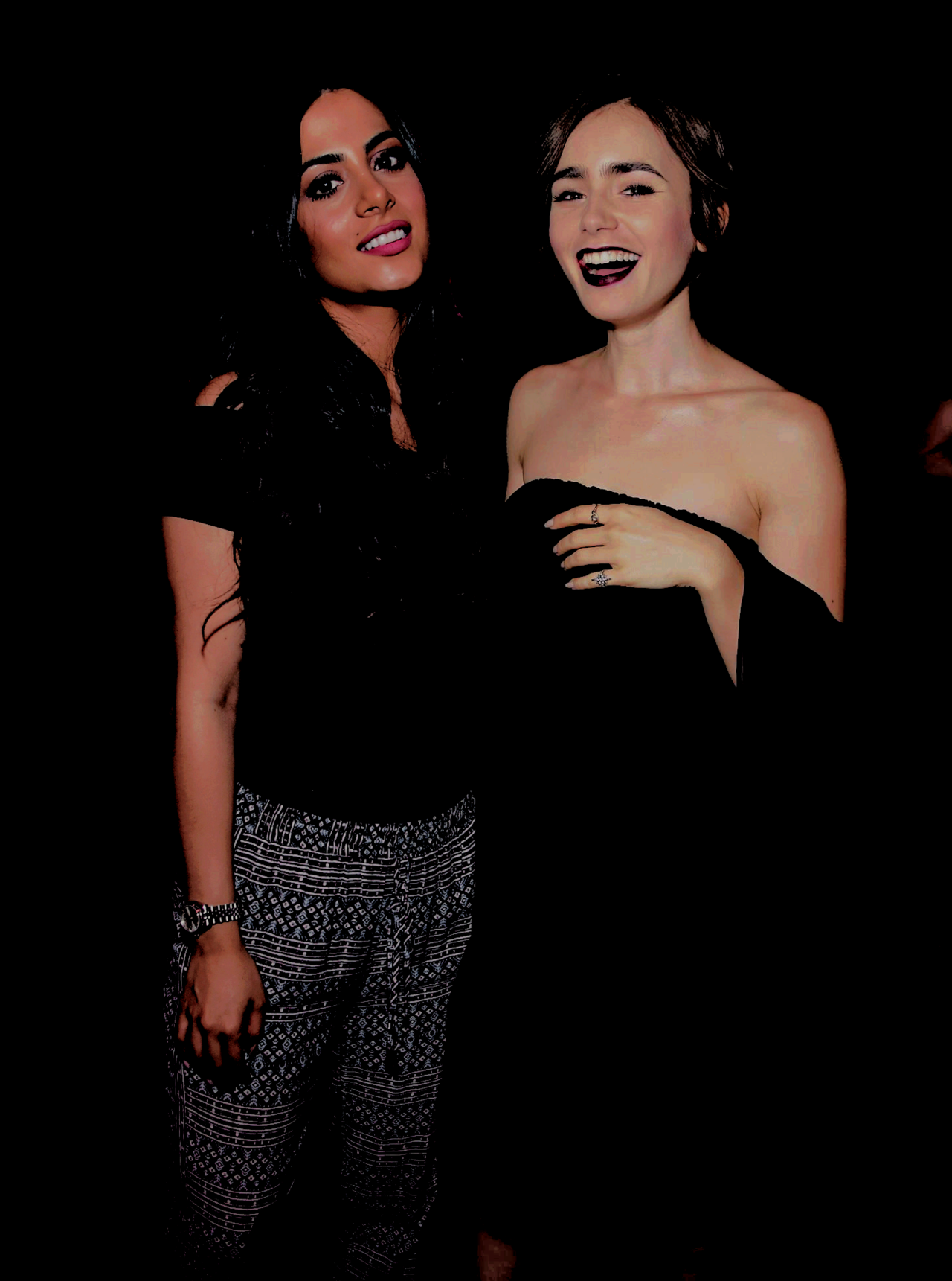 here to help! — emeraude toubia and lily collins manip for...