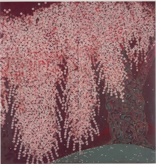 Reiji Hiramatsu aka 平松礼二 (Japanese, b. 1941, Tokyo, Japan) - Four Seasons Cherry Tree, Japanese Pain