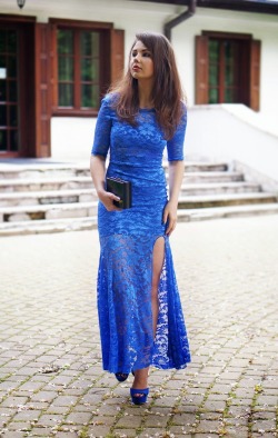 Ph1Lm:  (Via A Piece Of Anna: Blue Lace Dress)