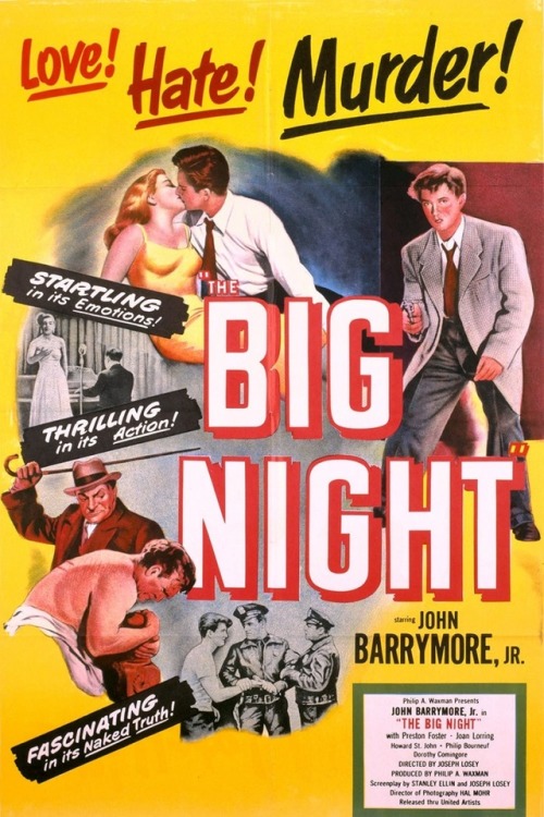 THE BIG NIGHT (1951) directed by Joseph LoseyLosey’s last film before leaving the US to exile 