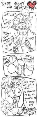 April Futas! (It&rsquo;s a trap!) &ldquo;Quick&rdquo; 45 minute comic sketch? I suck at this. Anatomy and penises look FUCKED because I am in a rush. I still have to get ready for work. haha. Anyways, I figured since Skuttz can change her genitalia with