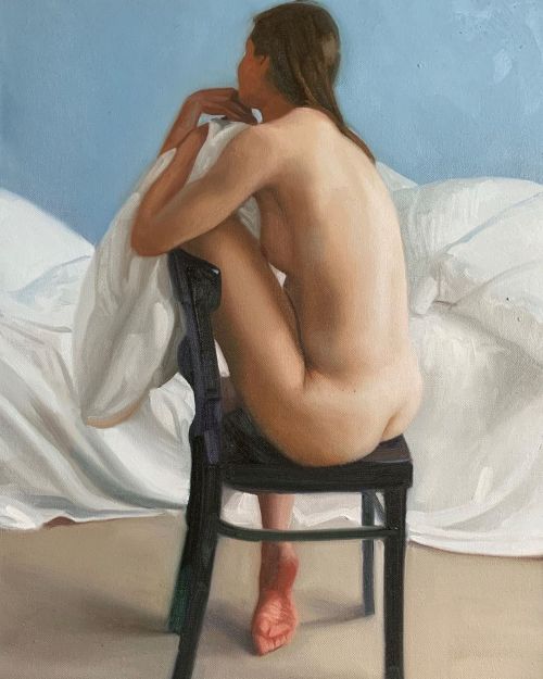 takemetoyourtoaster:Oil on canvas by Owen Claxton #oiloncanvas #oilpainting #paintednudes #art #arti