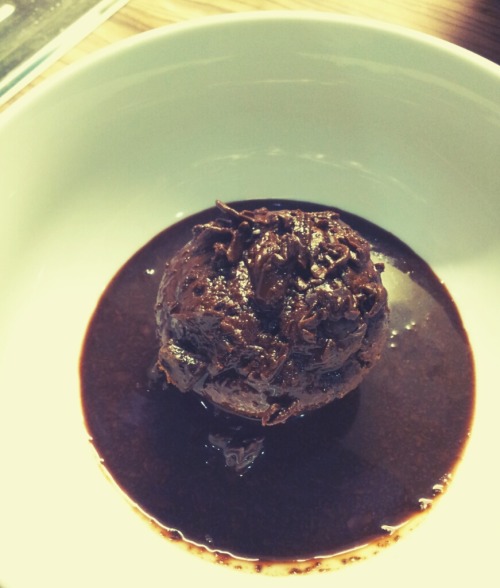 Double chocolate muffin served with homemade adult photos