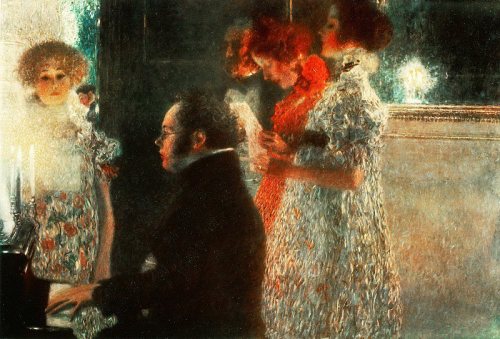 Gustav Klimt - Schubert at the Piano II (1899)