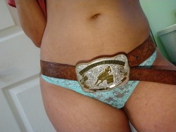 kinkylittlesweetpea:  You naughty naughty pevs.. so good to me…this is my rodeo buckles from way back when!!  game time When is MY favorite time to get laid or play?? **You must leave a comment and reblog to get the reward**  If you get it right I’ll