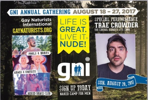 REGISTRATION IS CURRENTLY OPEN for GNI Gathering (Aug 18- 27, 2017)http://gaynaturists.org/the-gathe