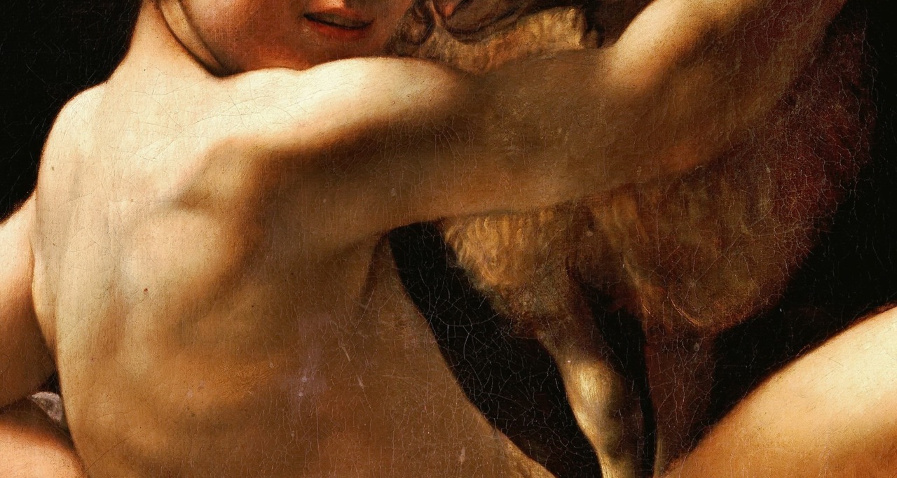 brittlebodies:  Saint John the Baptist (detail), 1602-1603, Caravaggio. 