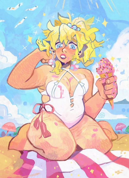 robogart:Feeling a little stressed today, so here’s a cute Summer Peach!! ; w ; ☀️✨