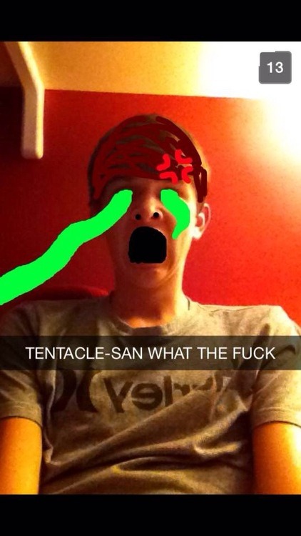 ghonasyphilherpaids:  So you all have seen tentacle hentai, well my friends and i were sending some tentacle snapchats…             Then it got really out of hand…         We are not ashamed.    